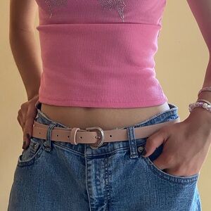 NWOT Pink Belt With Silver Buckle